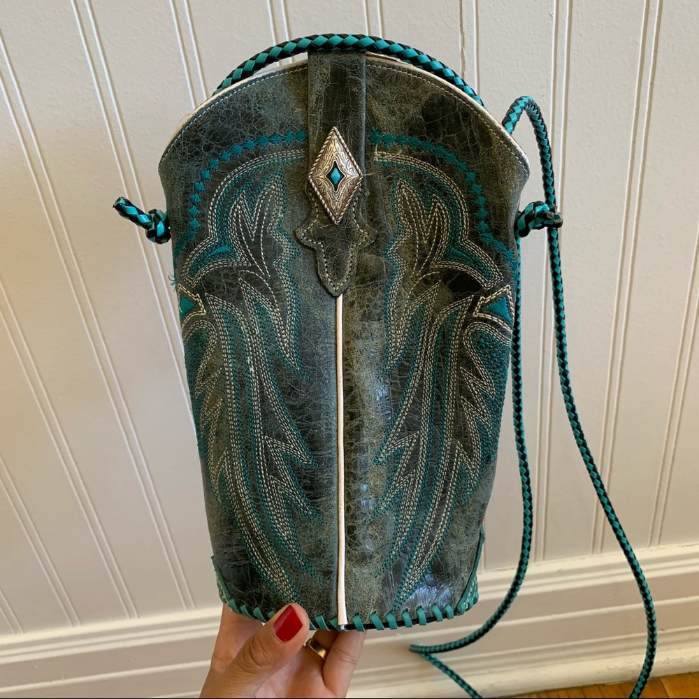 Turquoise Roper Boot Bag - NWT - Picture 2 of 7